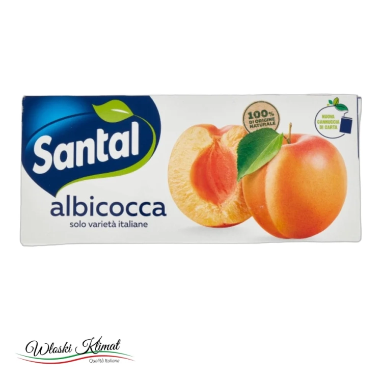 Sok morelowy w kartoniku Albicocca SANTAL 3×200 ml - widok z przodu / opakowanie
