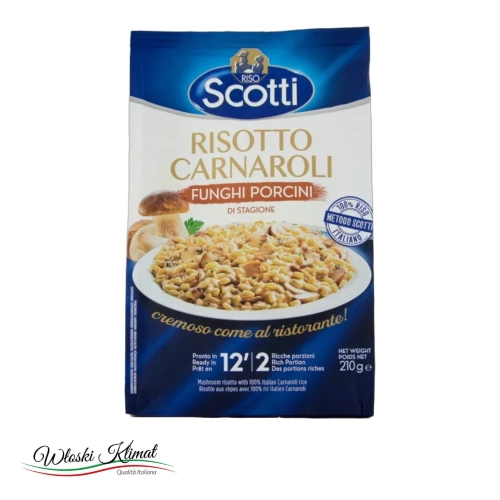 Ryż z prawdziwkami Risotto con Funghi Porcini Riso Scotti 210g - widok z przodu / opakowanie