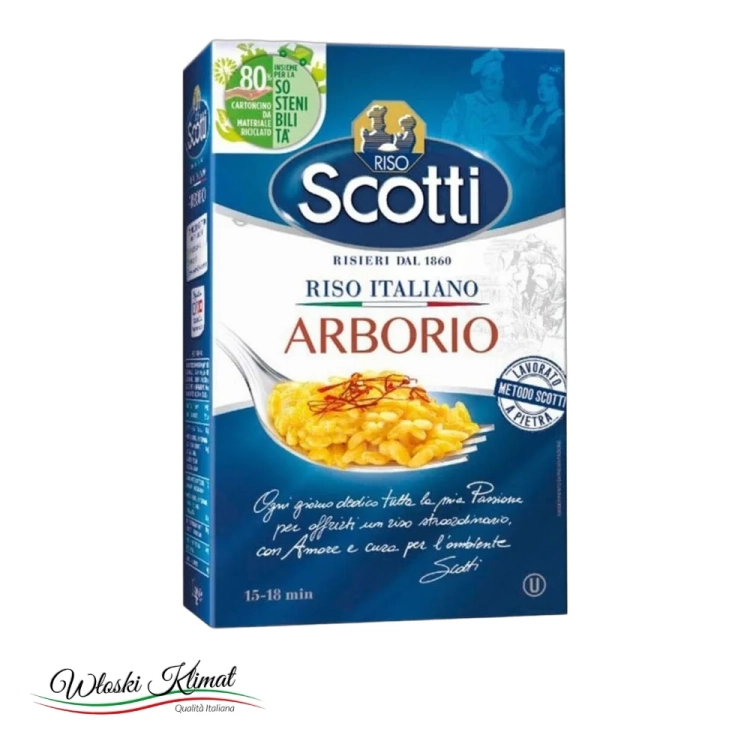 Ryż do risotto Arborio Riso Scotti 1kg - widok z przodu / opakowanie