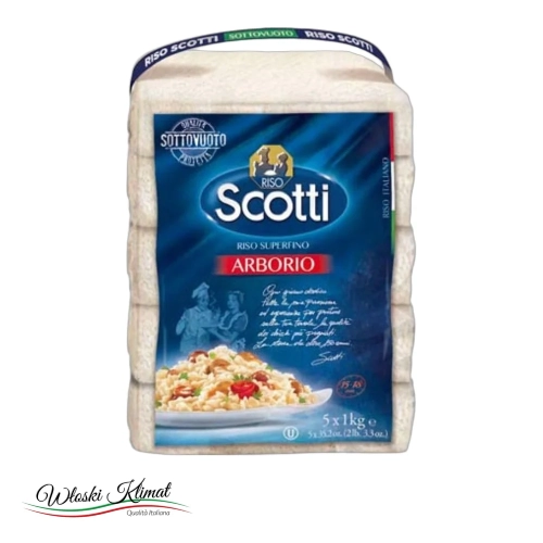 Ryż Arborio duże opakowanie HoReCa RISO SCOTTI (5 x 1kg) 5kg - widok z przodu / opakowanie
