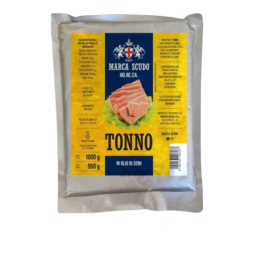 Tuńczyk w kawałkach 5% oleju w worku Tonno MARCA SCUDO 1kg - widok szczegółowy 2