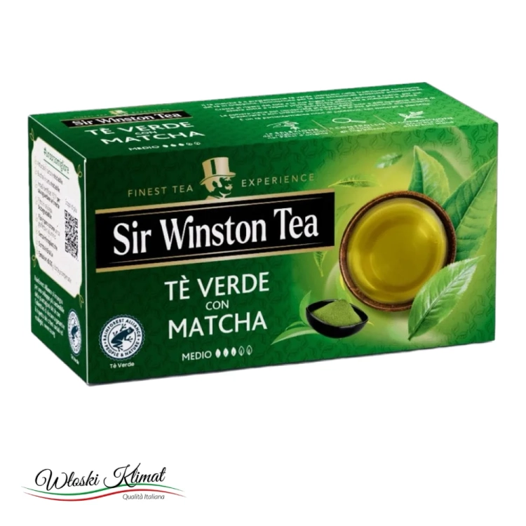 Herbata zielona z Matcha w saszetkach The Sir Winston 35g - widok z przodu / opakowanie