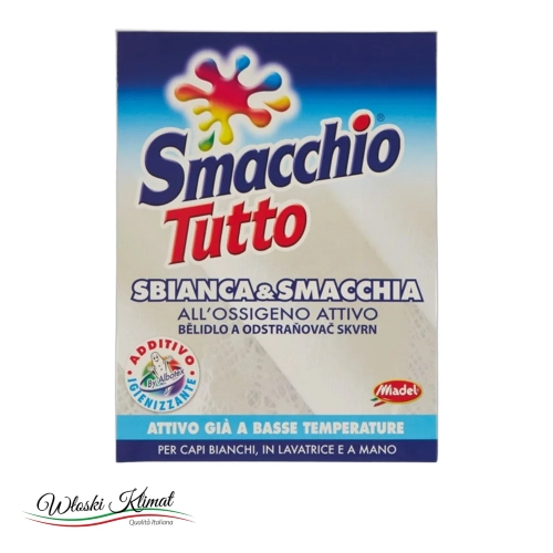 Odplamiacz z wybielaczem w proszku Smacchio Tutto MADEL 1kg - widok z przodu / opakowanie
