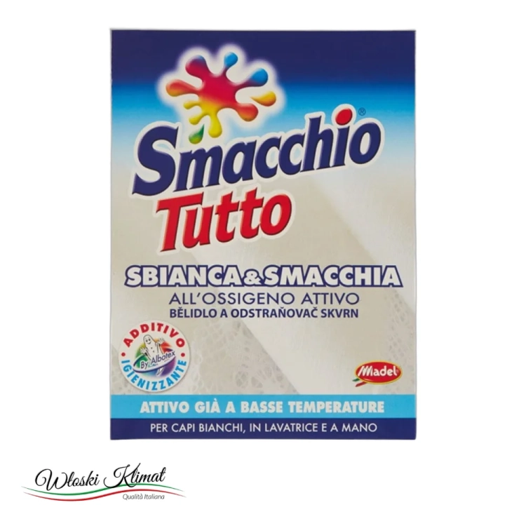 Odplamiacz z wybielaczem w proszku Smacchio Tutto MADEL 1kg - widok z przodu / opakowanie