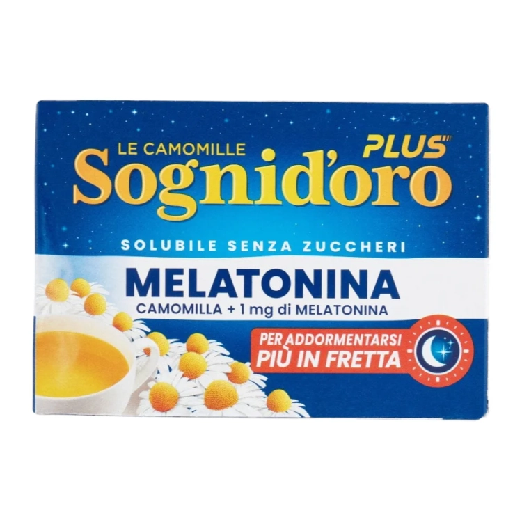 Rumianek z dodatkiem Melatoniny na sen rozpuszczalny Le Camomille Plus Sognidoro 64g - widok szczegółowy 2