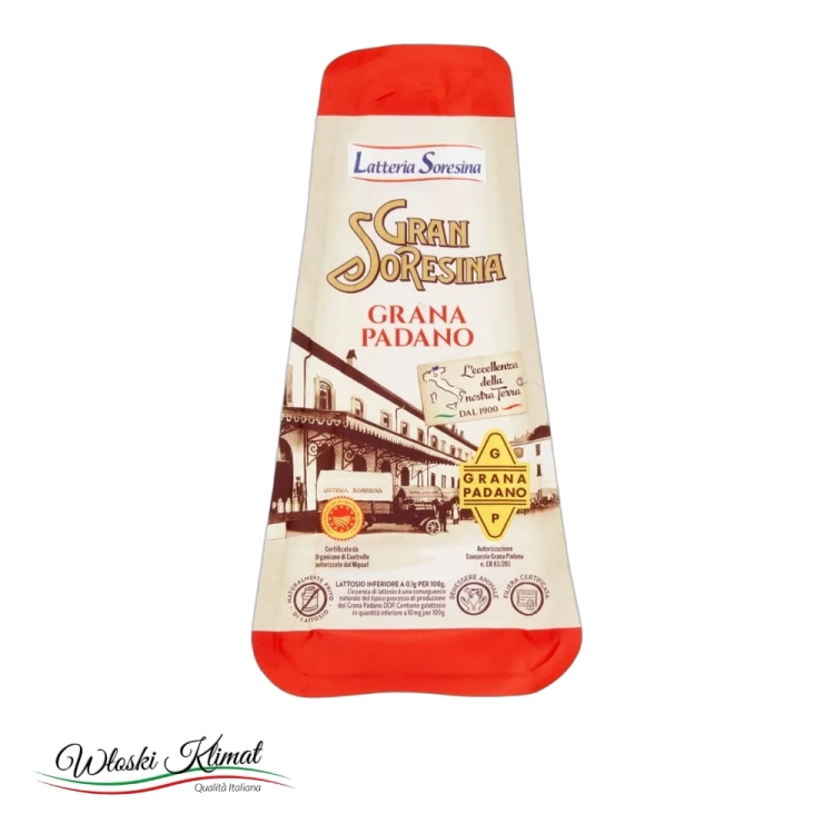 Ser w kawałku Grana Padano Latteria Soresina 200g - widok z przodu / opakowanie