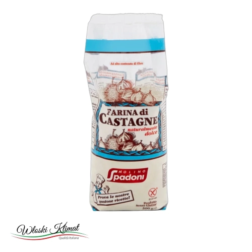 Mąka kasztanowa bez glutenu Farina di castagne SPADONI 500g - widok z przodu / opakowanie