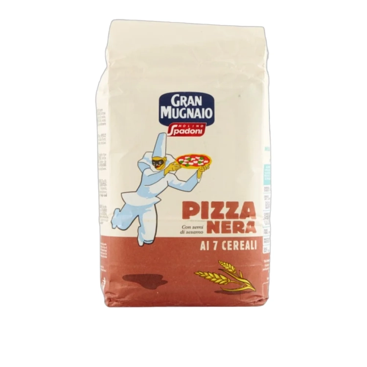 Mąka na pizzę 7 zbóż Nera al 7 cereali Spadoni 1kg - widok szczegółowy 2