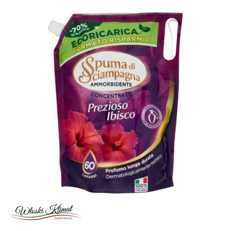 Płyn do płukania Hibiskus Prezioso Ibisco zapas Spuma di Sciampagna 1200ml - widok z przodu / opakowanie