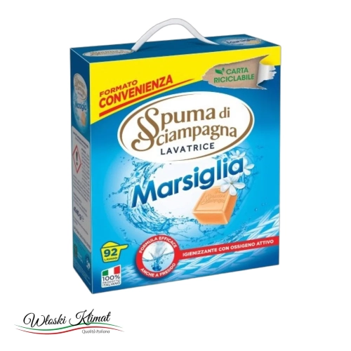 Proszek do prania Mydło Marsylskie Marsiglia 92 prania Spuma di Sciampagna 4,14kg - widok z przodu / opakowanie