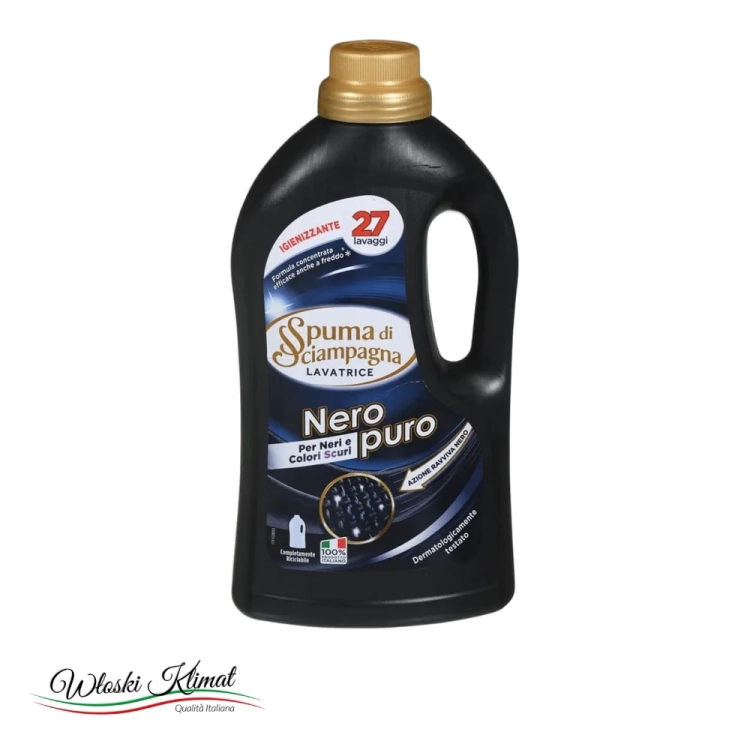 Płyn do prania ciemnych ubrań 27 prań Nero Puro Spuma di Scampagna 1,215ml - widok z przodu / opakowanie