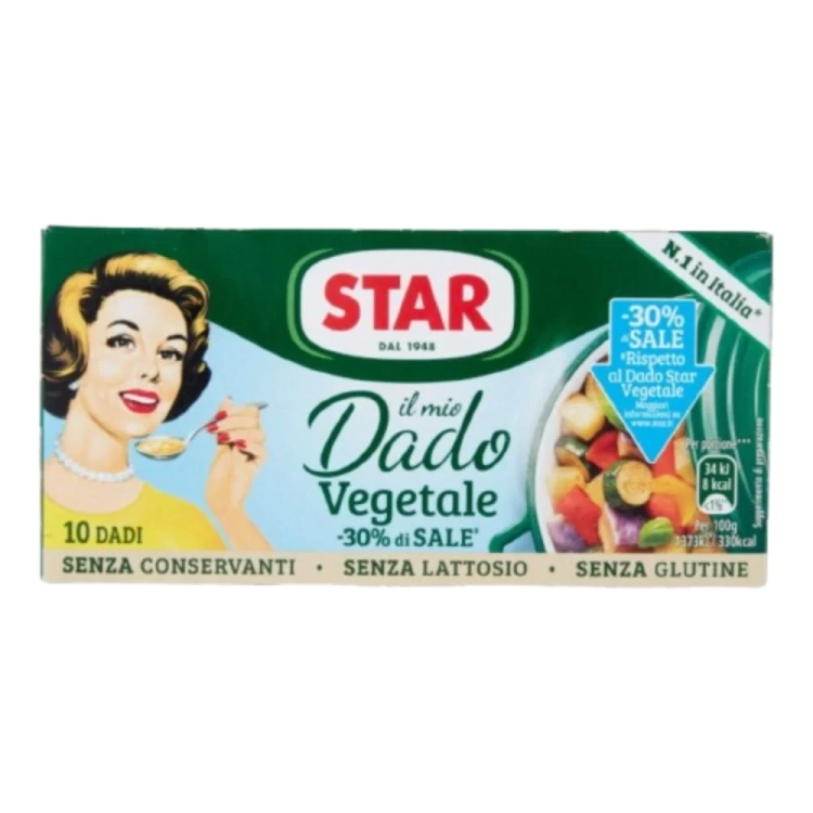 Bulion w kostkach warzywny 30% mniej soli Vegetale Dado x10 STAR 100g - widok szczegółowy 2