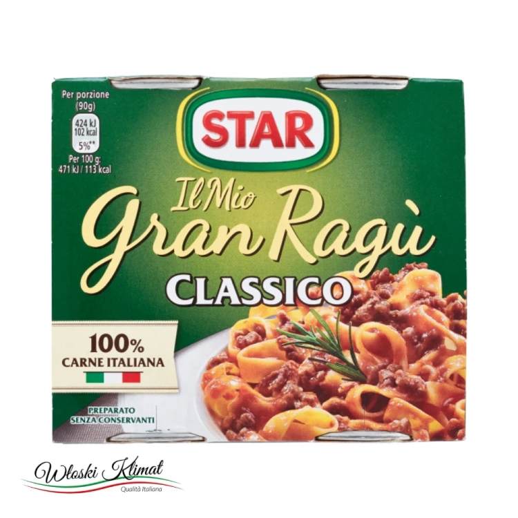 Ragu Classico sos z mięsem STAR 2 x 180 g - widok z przodu / opakowanie
