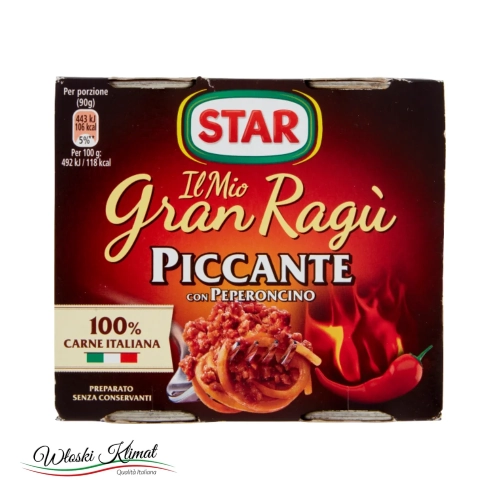 Ragu z mięsem pikantne STAR 2 x 180 g - widok z przodu / opakowanie