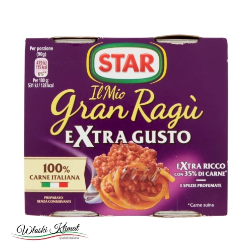 Ragu z mięsem Extra ragu STAR 2 x 180 g - widok z przodu / opakowanie