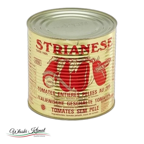 Pomidory bez skórki pelati STRIANESE 2,5kg - widok z przodu / opakowanie
