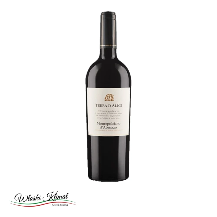 Wino czerwone Montepulciano d'Abruzzo DOC Terra d'Aligi 750ml - widok z przodu / opakowanie