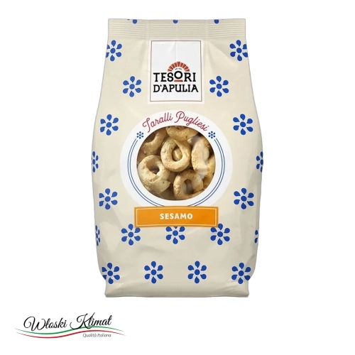 Taralli z sezamem Tesori d'Apulia 400g - widok z przodu / opakowanie