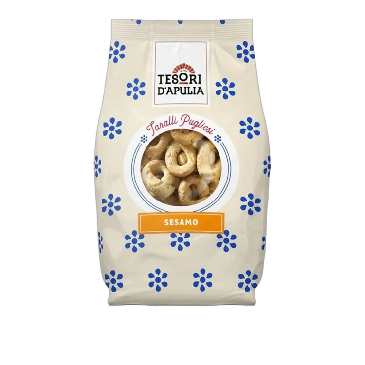 Taralli z sezamem Tesori d'Apulia 400g - widok szczegółowy 2