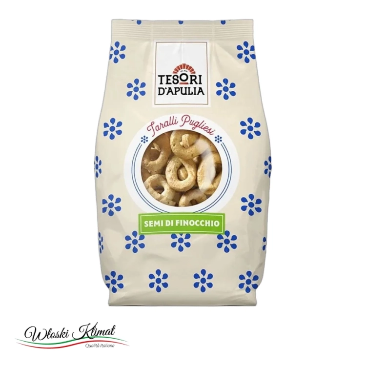 Taralli z nasionami kopru włoskiego Finocchio Tesori d'Apulia 400g - widok z przodu / opakowanie