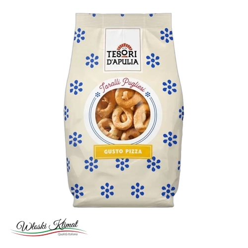Taralli o smaku pizzy Gusto Pizza Tesori d'Apulia 400g - widok z przodu / opakowanie