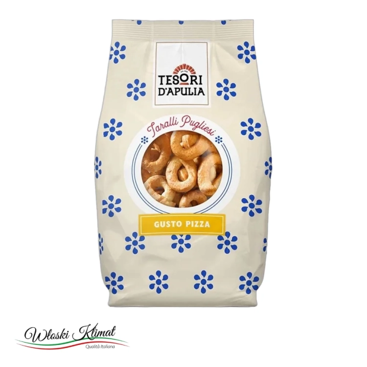 Taralli o smaku pizzy Gusto Pizza Tesori d'Apulia 400g - widok z przodu / opakowanie