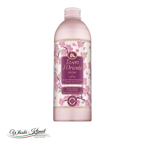 Płyn do kąpieli Kwiat Wiśni i Woda Ryżowa Ikigai Tesori d'Oriente 500ml - widok z przodu / opakowanie