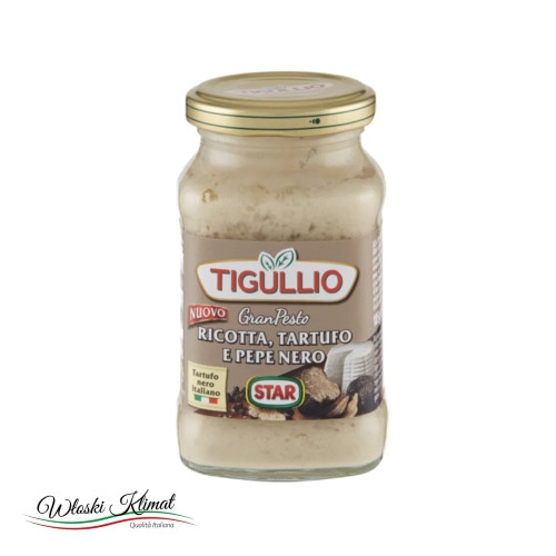 Sos Tigullio ricotta, trufla i czarny pieprz 185 g - widok z przodu / opakowanie