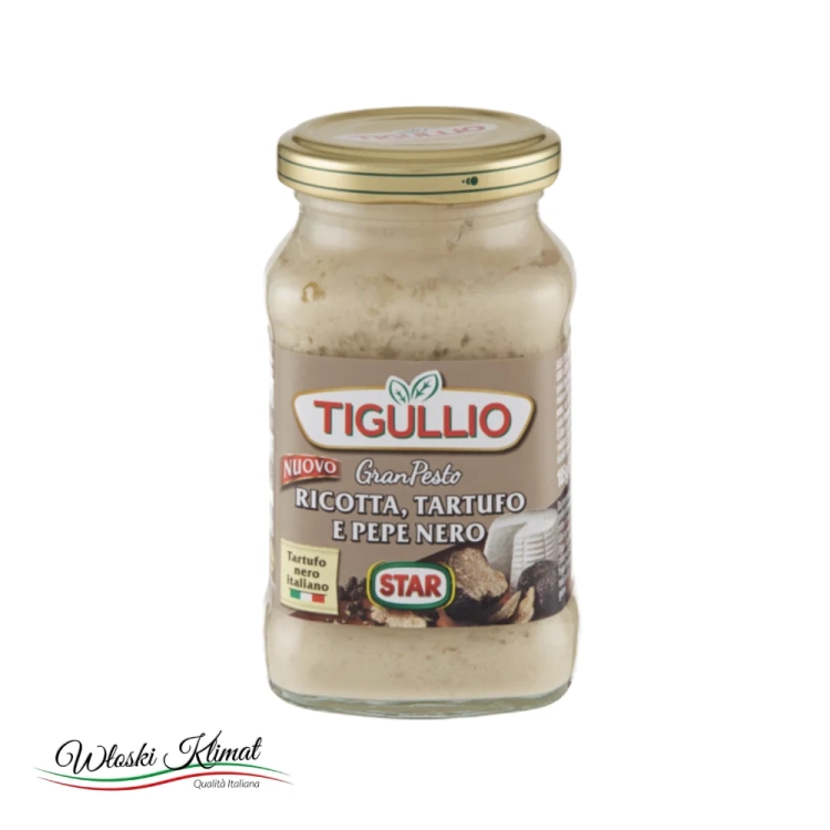 Sos Tigullio ricotta, trufla i czarny pieprz 185 g - widok z przodu / opakowanie