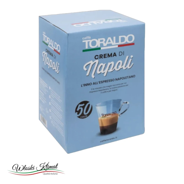 Kawa w saszetkach Caffe Crema di Napoli  TORALDO 50 szt. - widok z przodu / opakowanie
