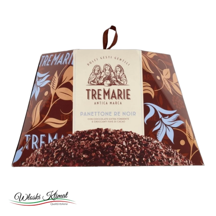 Babka Panettone z gorzką czekoladą Re Noir TRE MARIE 900g - widok z przodu / opakowanie