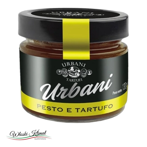 Pesto z bazylią i truflą URBANI 130 g - widok z przodu / opakowanie