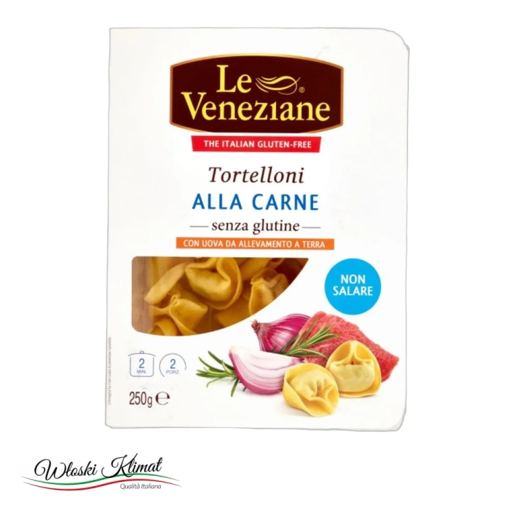 Pierożki z mięsem Tortelloni alla Carne bez glutenu LE VENEZIANE  250g - widok z przodu / opakowanie