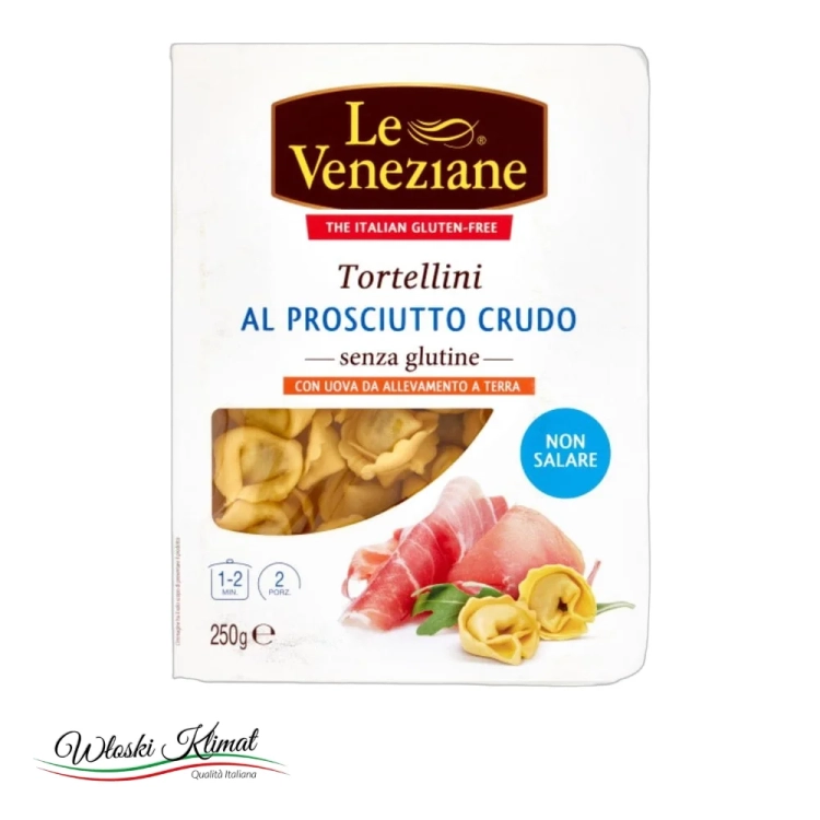 Pierożki Tortellini al Prosciutto Crudo Bez glutenu VENEZIANE 250g - widok z przodu / opakowanie