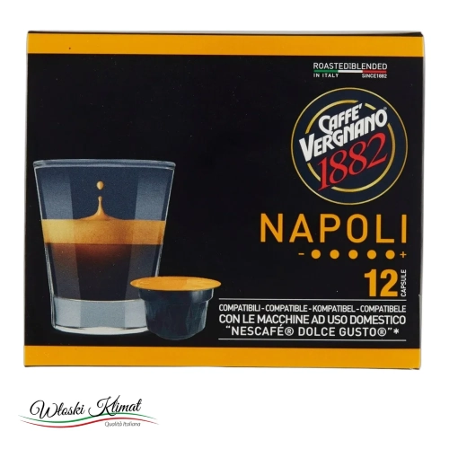 Kawa w kapsułkach kompatybilnych z Nespresso Napoli 12 szt. Vergnano - widok z przodu / opakowanie
