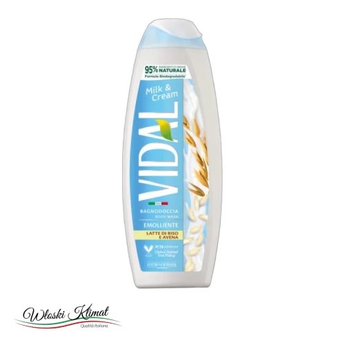 Żel pod prysznic z dodatkiem mleka ryżowo owsianego  Riso e Avena VIDAL 500ml - widok z przodu / opakowanie