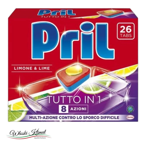 Tabletki do zmywarki Cytryna Limonka LIMONE&LIME 26 szt PRIL - widok z przodu / opakowanie