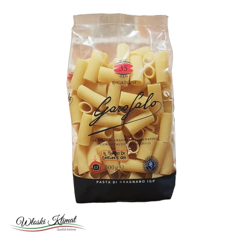 Makaron Rigatoni Garofalo 500g - widok z przodu / opakowanie