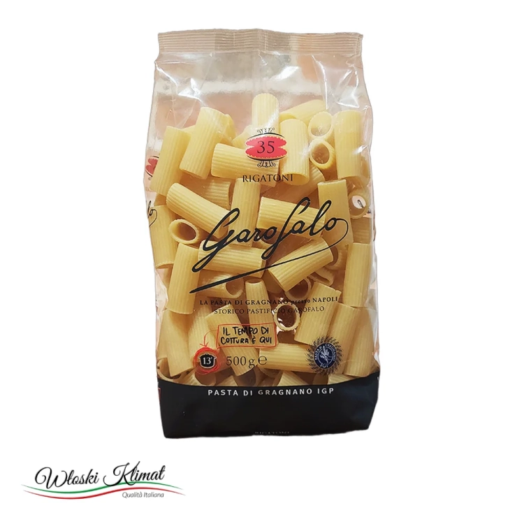 Makaron Rigatoni Garofalo 500g - widok z przodu / opakowanie