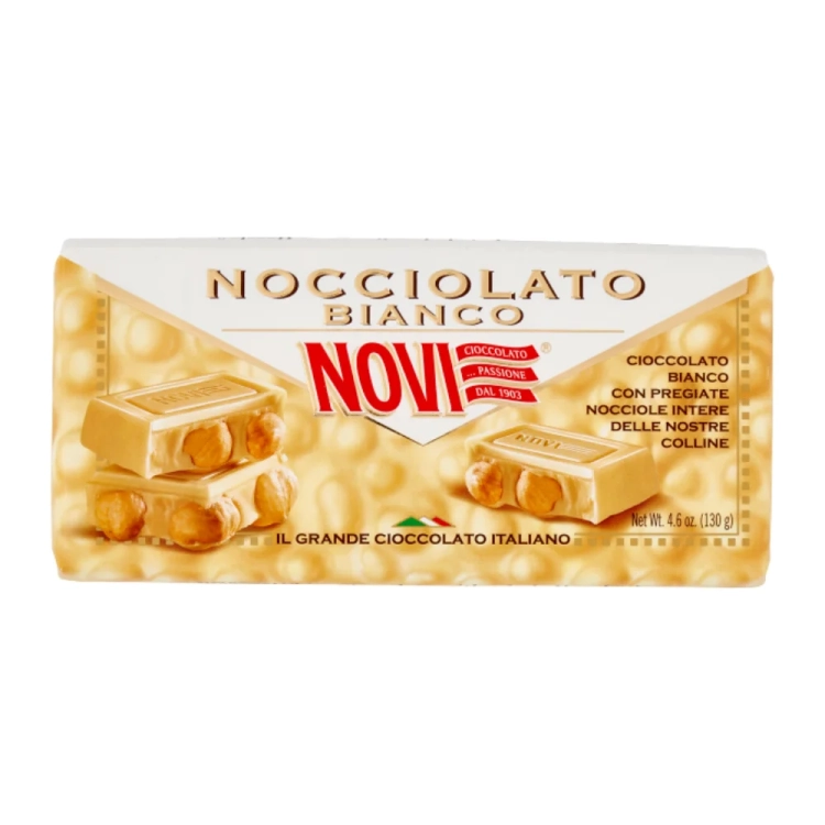 Czekolada biała z całymi  orzechami NOVI Nocciolato 130g - widok szczegółowy 2