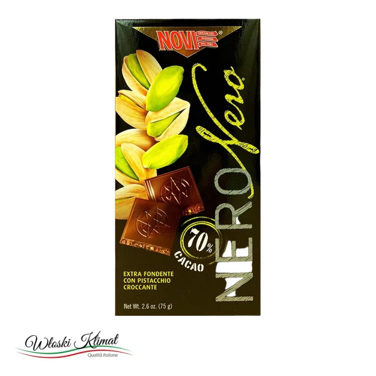 Czekolada z pistacjami NOVI Nero 75g - widok z przodu / opakowanie