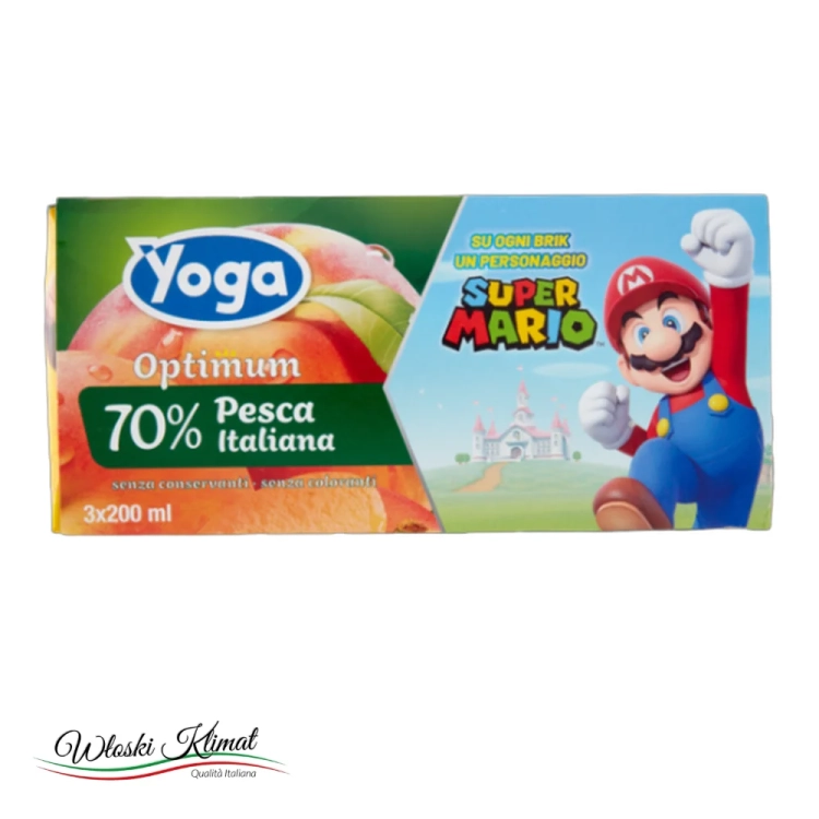 Sok brzoskwiniowy Succo Pesca Optimum YOGA (3x200ml) 600ml - widok z przodu / opakowanie