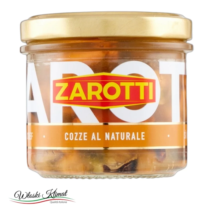 Małże w naturalnej zalewie Cozze al Naturale ZAROTTI 110g - widok z przodu / opakowanie
