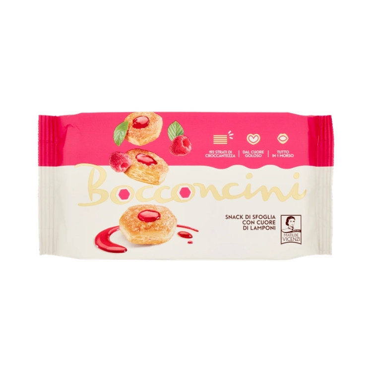 Ciastka z nadzieniem malinowym Bocconcini Vicenzi 90 g widok 2